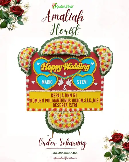Papan Bunga Pernikahan Terbah